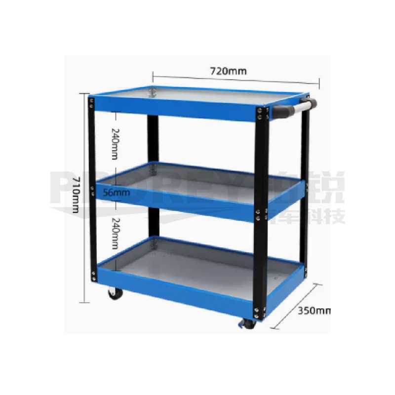 GREENER 綠林 720*710*350mm 三層零件存儲手推車（藍白）