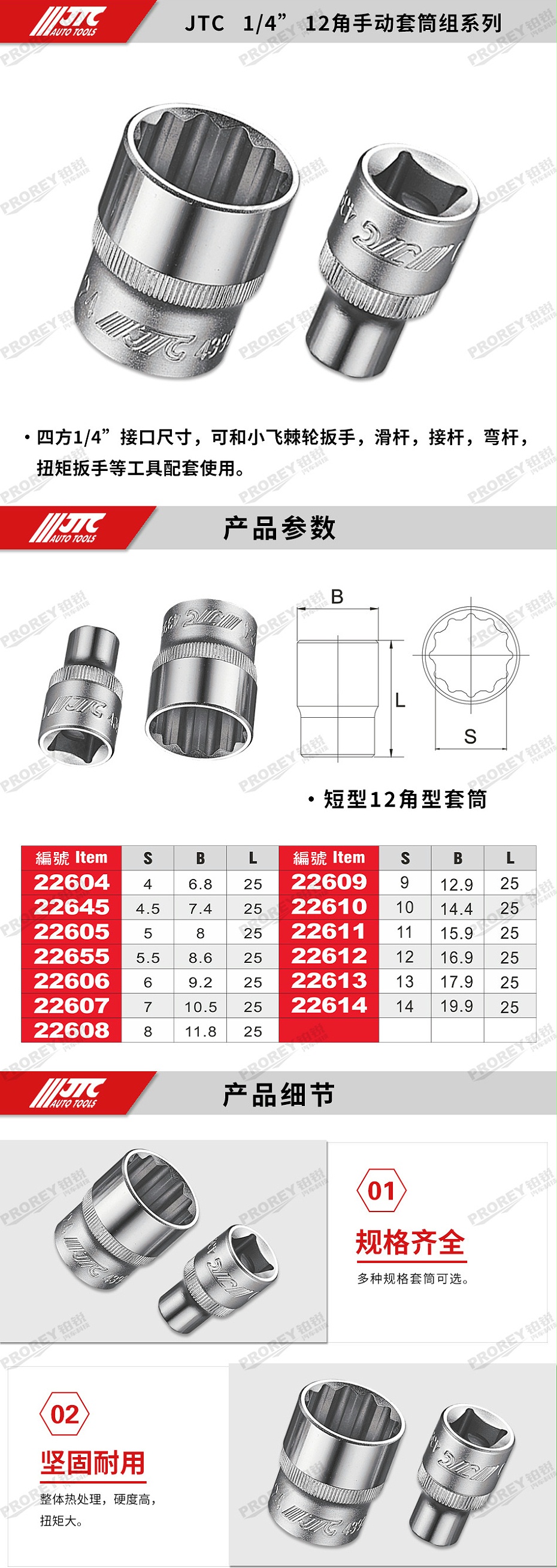 GW-130035387-JTC22604-1-4英寸手動套筒 -4mm 12PT-2