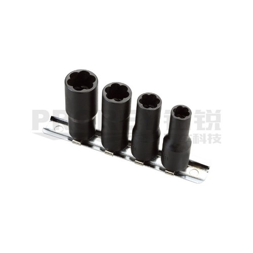 TJG B1341 4PCS 1/4英寸反牙套筒工具組(螺旋式)